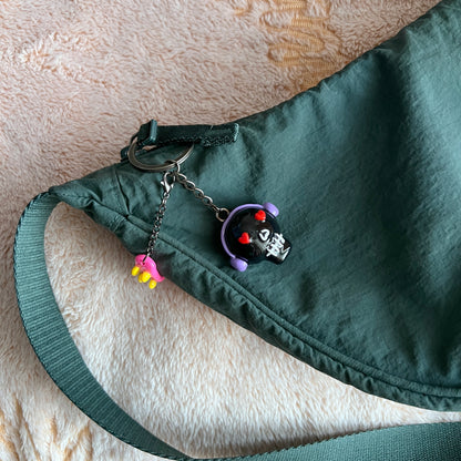 Heart-eyed Skull keychain