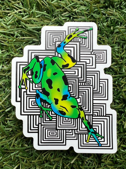 Green Frog Spot UV sticker