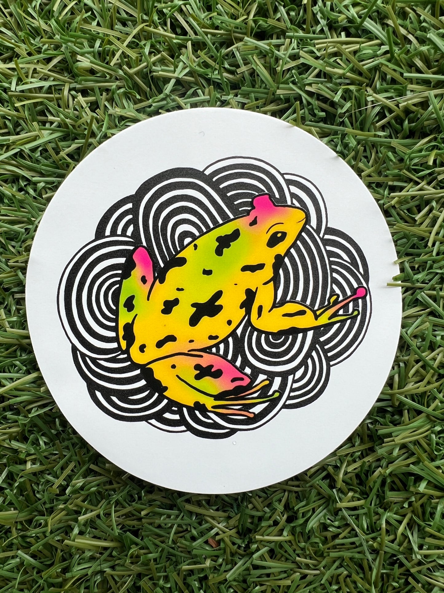 Yellow Frog Spot UV Sticker