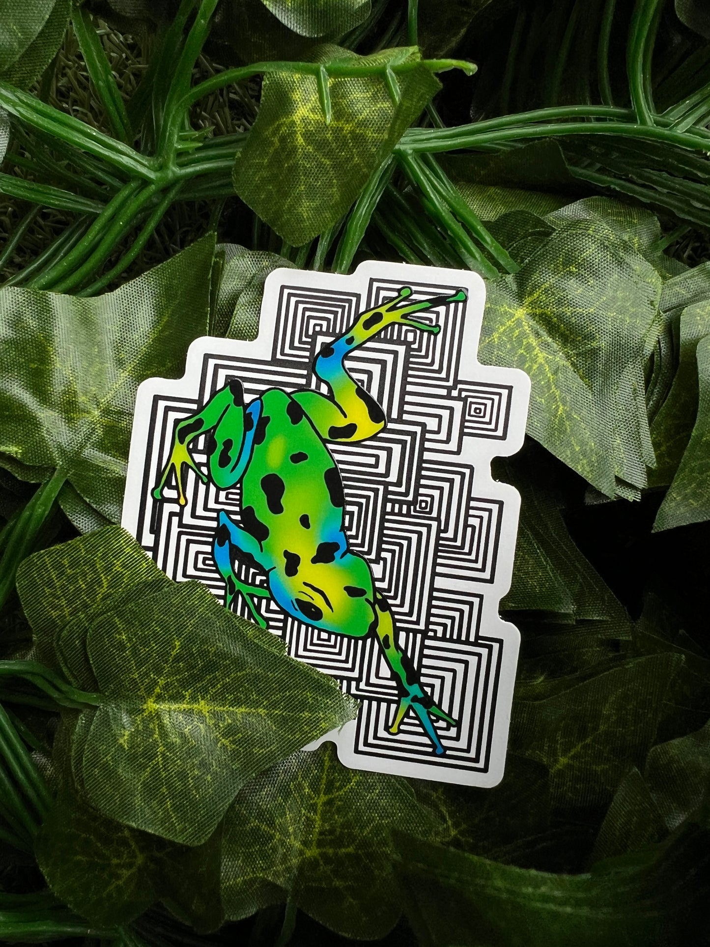 Green Frog Spot UV sticker