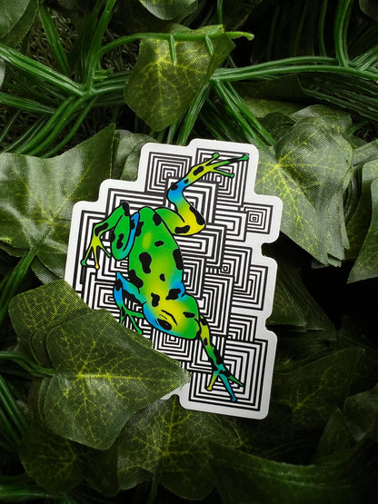 Green Frog Spot UV sticker