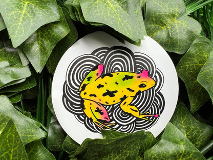 Yellow Frog Spot UV Sticker