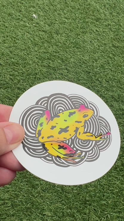 Yellow Frog Spot UV Sticker