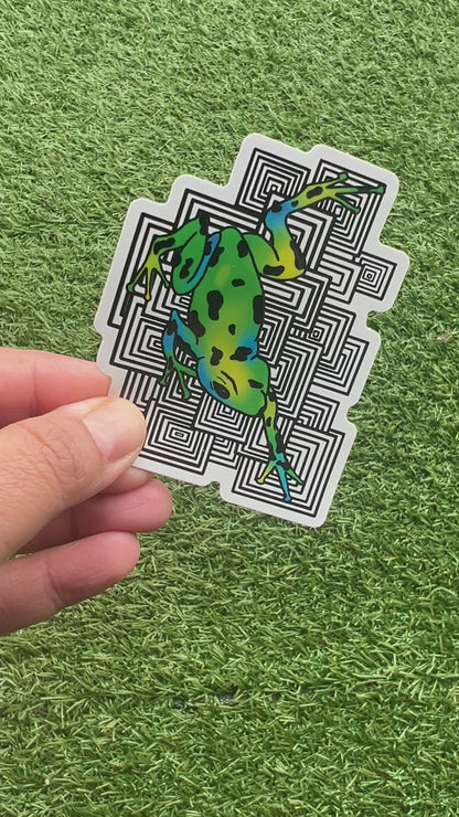 Green Frog Spot UV sticker